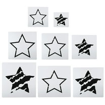 Uxcell Star Painting Stencils, 8 Pack Paint Stencils Reusable Painting Template Stencil for Drawing Style 2, White