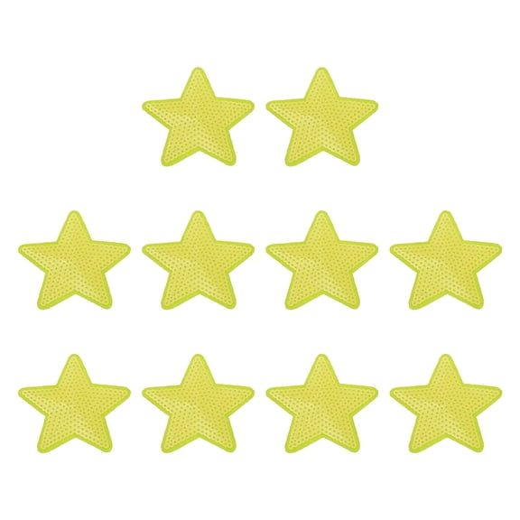 Uxcell Star Patches for Clothes, Sequin Star Iron Embroidered on Decorative for Holes Hats Jeans Repair Bags DIY Craft Yellow