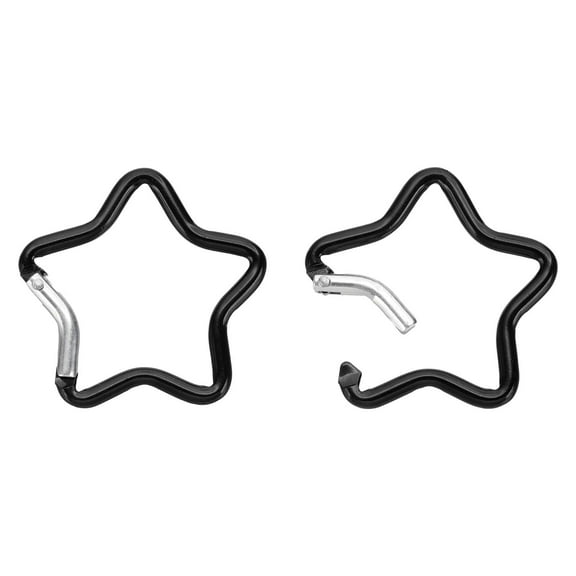 Uxcell Star Shape Snap Hook, Aluminum Alloy Star-Shaped Keychain Clip Spring Key Holder for Camping Fishing Traveling Black