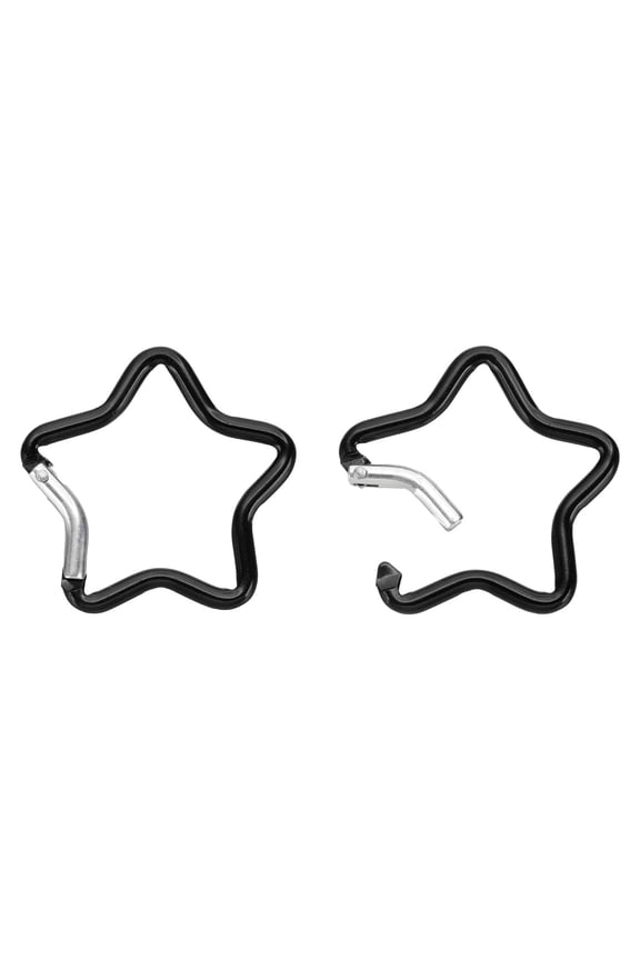 Star Shape Snap Hook, Aluminum Alloy Star-Shaped Keychain Clip Spring Key Holder for Camping Fishing Traveling Black
