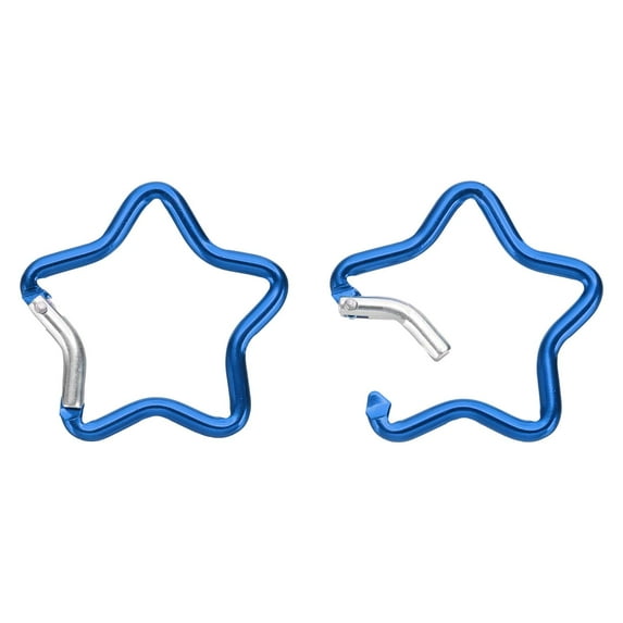 Uxcell Star Shape Snap Hook, Aluminum Alloy Star-Shaped Keychain Clip Spring Key Holder for Camping Fishing Traveling Dark Blue