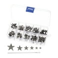 thumbnail image 1 of Uxcell Star Studs Metal Gunmetal Claw Beads Rivets with Large Eye Needles, 125PCS, 1 of 6