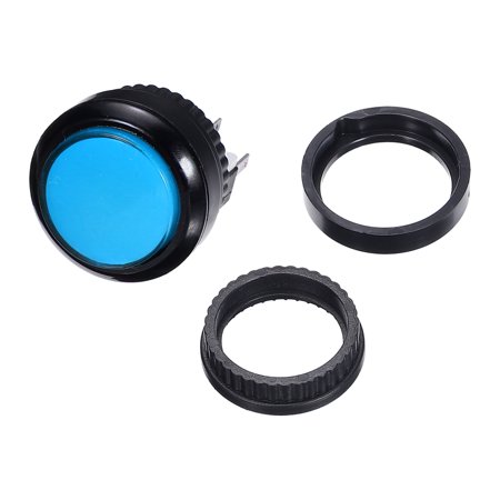 Uxcell Starts Arcade Buttons ABS American Small Round with Light Micro Switch for Arcade Machine DC 12V Blue