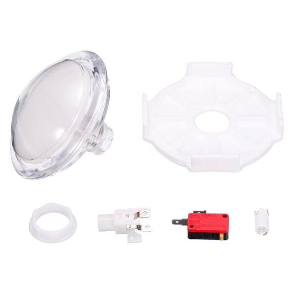 Uxcell Starts Arcade Buttons ABS Transparency Octagonal Box Convex Round for Game Console DC 12V White