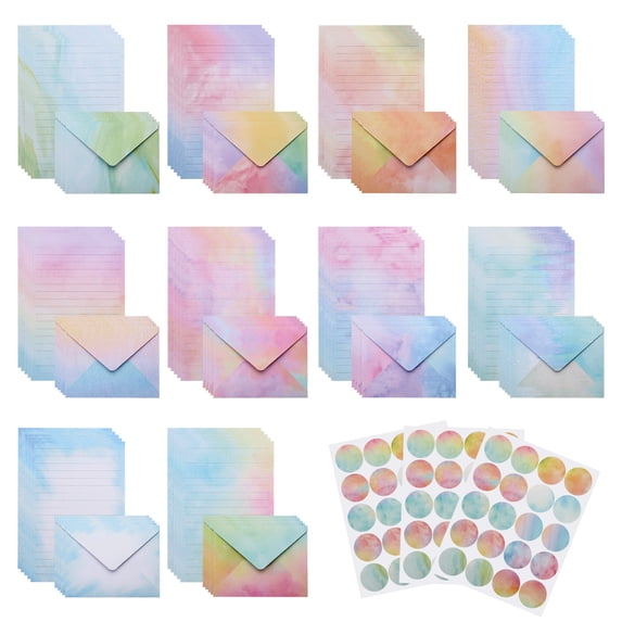 Stationery Paper and Envelopes Set, Writing Paper with Envelopes Sticker, Stationery Set for Invitation Colorful