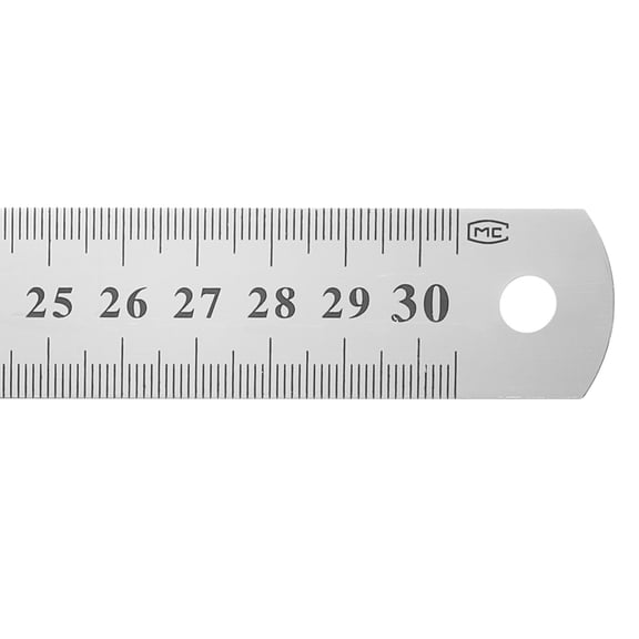Uxcell Steel Ruler 12"x1-1/32" Carbon Steel Machinist Metal Ruler 0.4 mm Thick