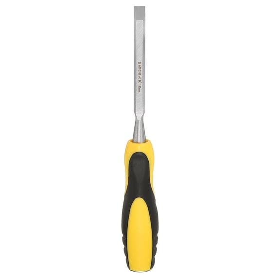 Uxcell Steel Wood Chisel 3/8" Blade Wood Working Flat Tip Chisel Woodworking Hand Tool with Non-Slip Plastic Handle for Carpentry Carving DIY Projects, Yellow-Black