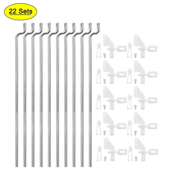 Uxcell Steel Z Push Rods 1.2 x 450mm(17.7") Nylon Standard Control Horns 4 Holes for DIY 10pcs