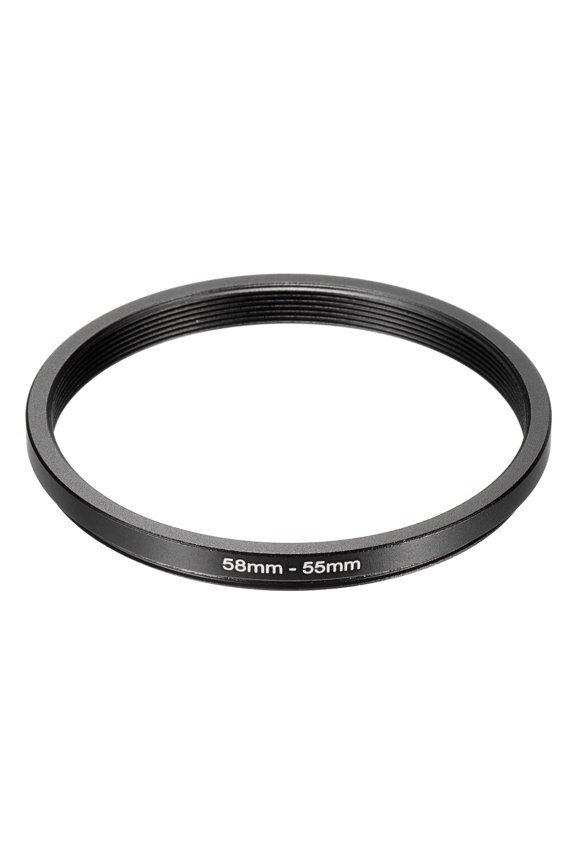 Step Down Ring Adapter 58mm to 55mm, Filter Step-down Rings Camera Lens or ND IR DSLR Lenses, Black