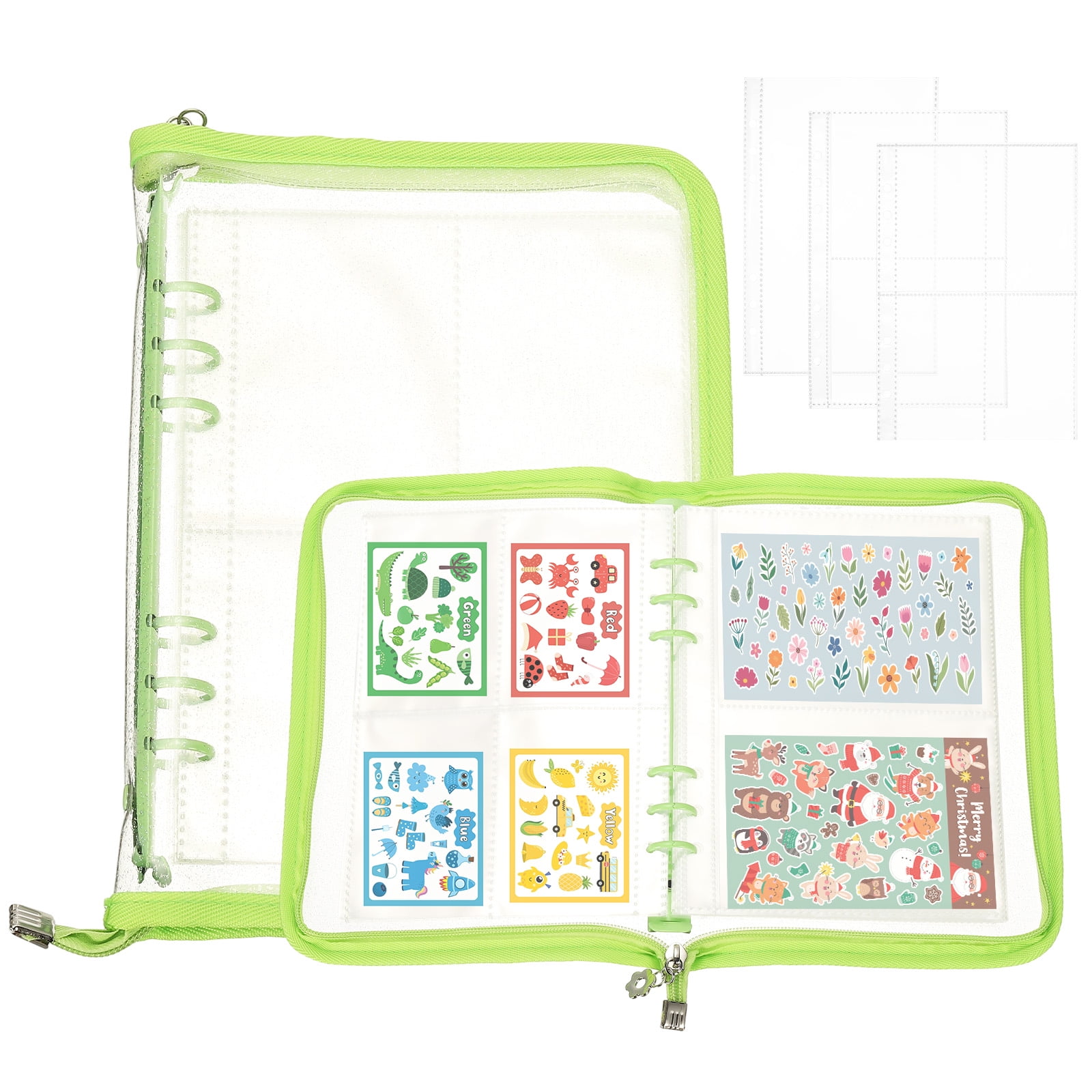 Uxcell Sticker Organizer Binder, Reusable A5 Album with 220 Pocket, Green