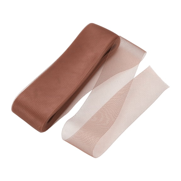 Uxcell Stiff Horsehair Braid 50 Yards 3 Inch Soft Horsehair Trim for Polyester Boning Sewing Wedding Dress Dance Gown Shaping Trimming, Brown