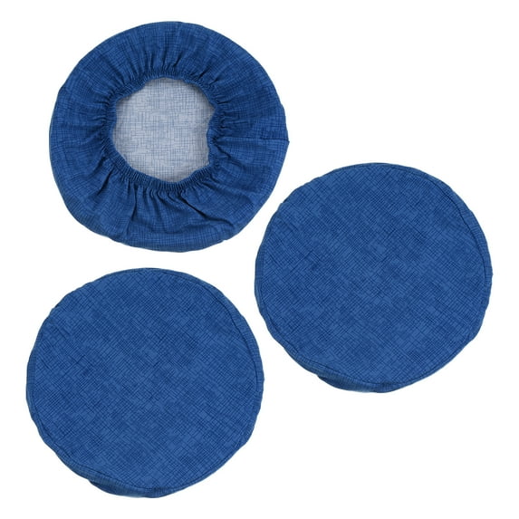 Uxcell Stool Covers Round, 3 Pack Elastic Bar Stool Cover for 12"-14" Chair, Dark Blue