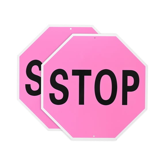 Uxcell 2 Pack Stop Sign 12x12 inch Aluminum Reflective Street Slow ...
