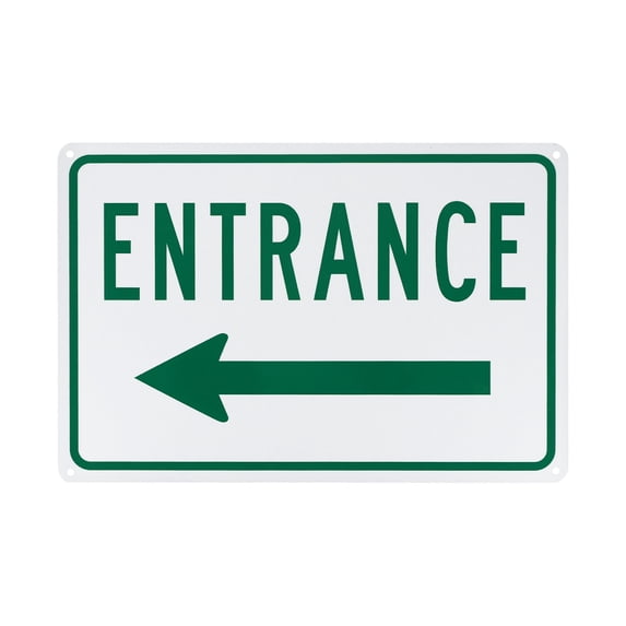 Uxcell 1 Pack Left Arrow Entrance Sign 12x8 inch Aluminum Reflective ...