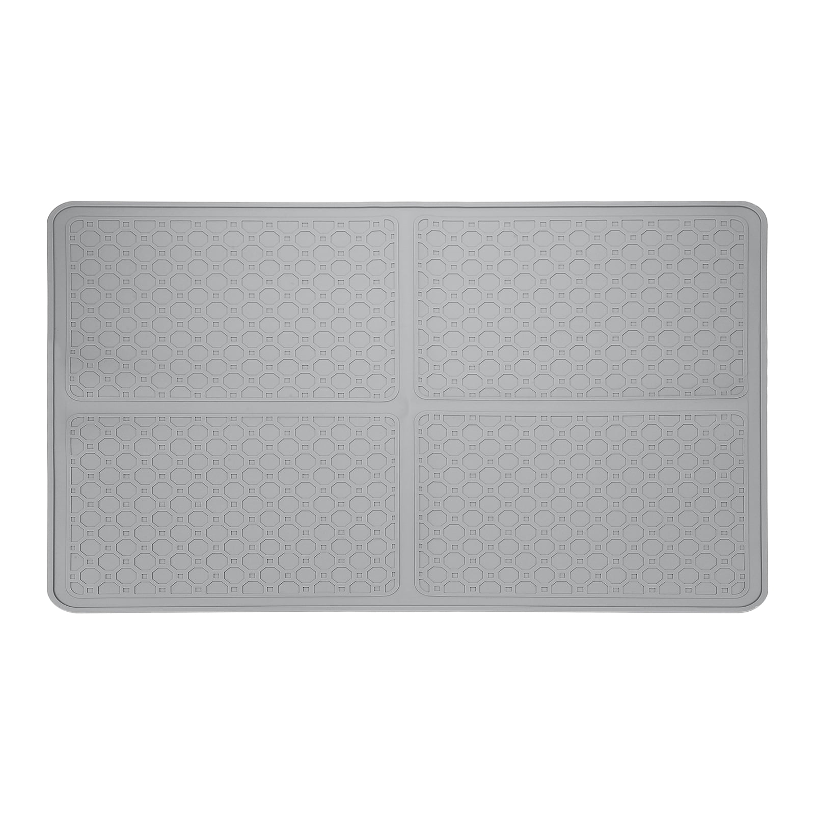 Uxcell Stove Top Cover for Electric Stove, 27.6" x 19.7" Silicone Glass Cooktop Protector Range Mats Diamond Stripe for Kitchen Oven Counter Cooktop, Silver