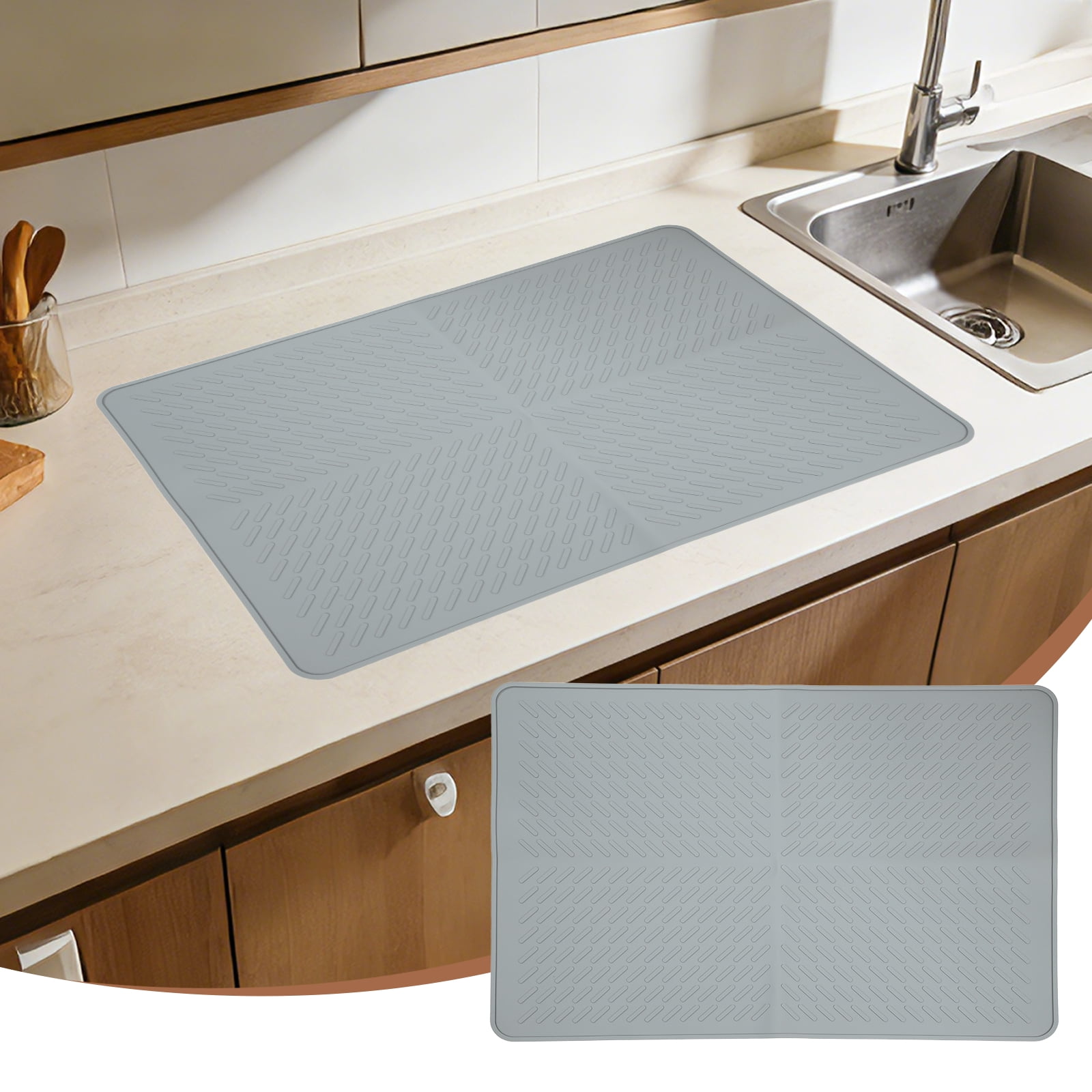 Uxcell Stove Top Covers for Electric Stove, 28 x 20 Inch Silicone Cooktop Protector Waterproof Oven Cover Dish Drying Diagonal Stripes Mats for Kitchen Glass Top, Stovetop, Oven, Grey