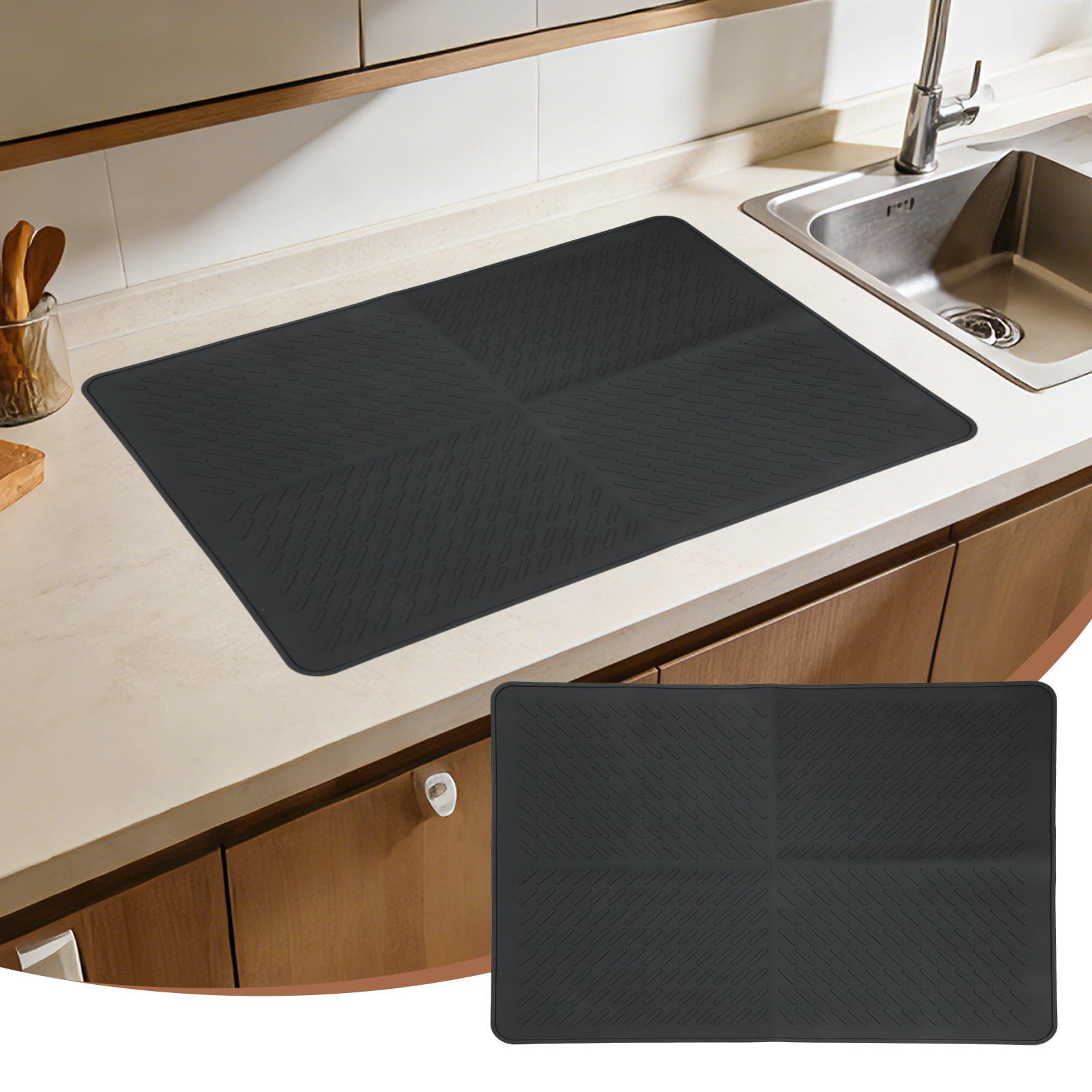 Uxcell Stove Top Covers for Electric Stove,28 x 20 Inch Silicone Cooktop Protector Waterproof Oven Cover Dish Drying Wave Pattern Mats for Kitchen Glass Top, Stovetop, Oven, Black