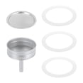 thumbnail image 1 of Uxcell Stovetop Espresso Maker Parts 1 Filter 3 Silicone Gasket Seals,1 Funnel 74x64x4.5mm for 9-Cup Coffee Maker Pot, 1 of 6