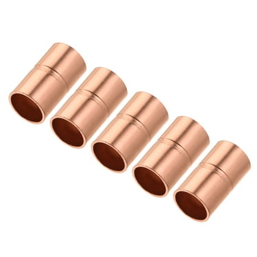 Uxcell Straight Copper Coupling Fittings 5/16 Inch ID Welding Joint for HVAC Air Conditioner 5 Pack