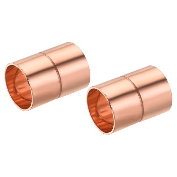Uxcell Straight Copper Coupling Fittings, 5/8 Inch ID Welding Joint for HVAC Air Conditioner, Pack of 2