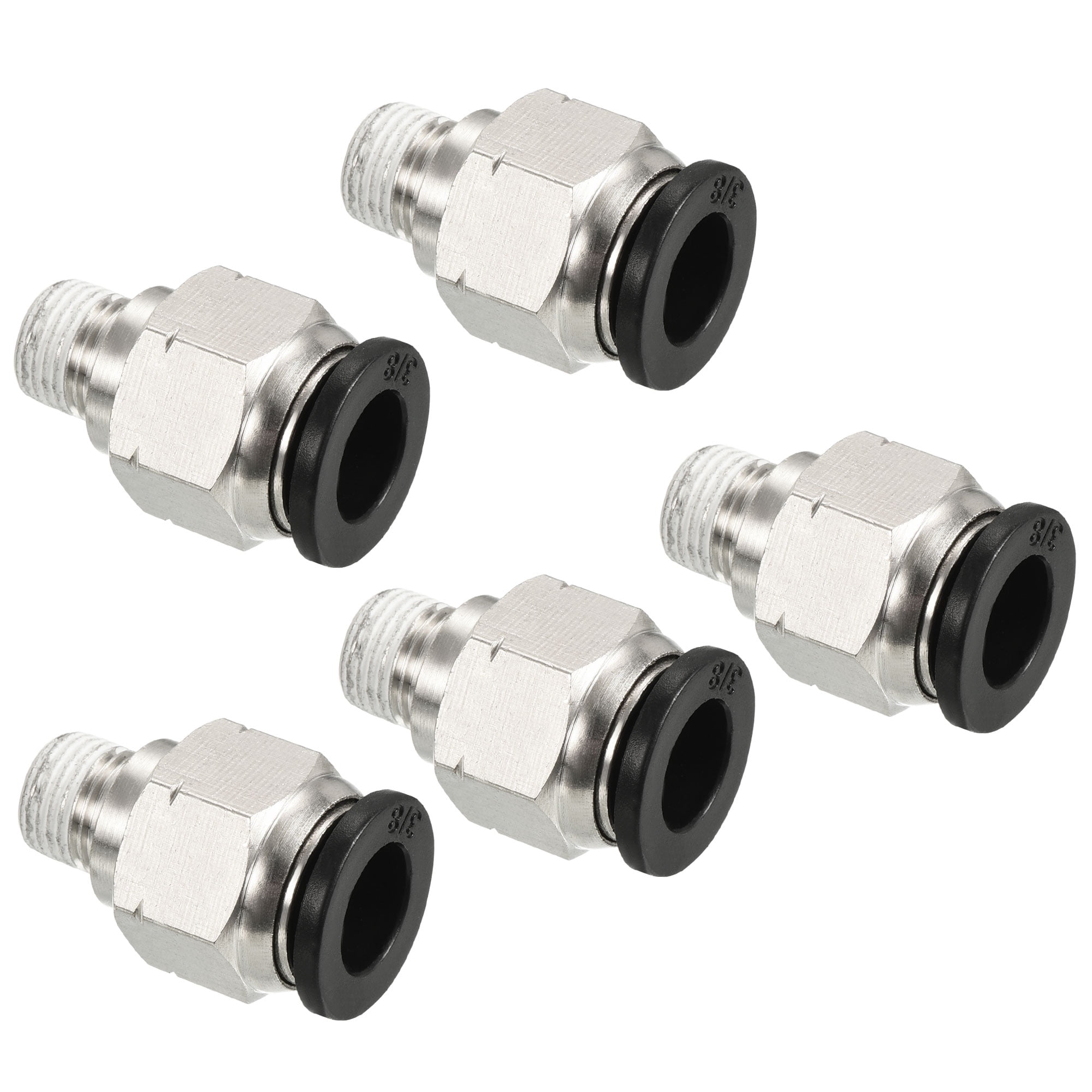 PATIKIL 1/2NPT Push-to-Connect Fittings – 2 Pack Straight Coupling For 8mm OD Hose (Blue & Silver)