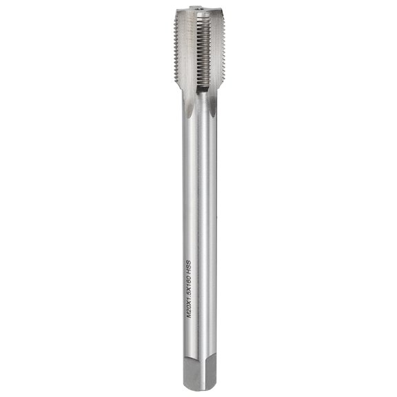 Uxcell Straight Flute Thread Tap M20 x 1.5 x 160 Extra Long Screw Tapping M2 Metric Right Hand Thread Taps Polished Finish Screw Thread Milling Machine Taps Threading Tapping