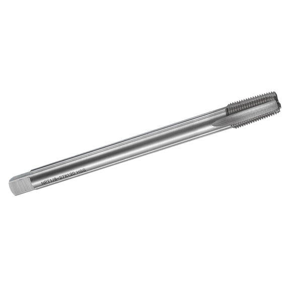 Uxcell Straight Flute Thread Tap, NPT 1/8-27 Screw Threading Tapping Tool Machine Taps 120mm (4.72") Long