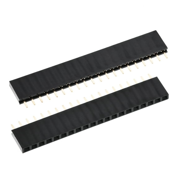 Uxcell Straight Header Pin 20P 1 Row 2.54mm Pitch Copper Pin for Prototype Black 20 pack