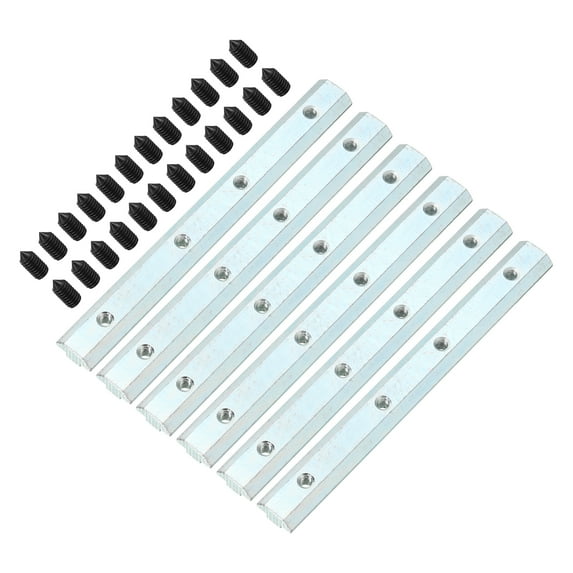 Uxcell Straight Line Connector, 6 Pack 7.1inch Inside Joint Brackets with M6 Screws for 4040 Series T Slot 8mm (Silver)