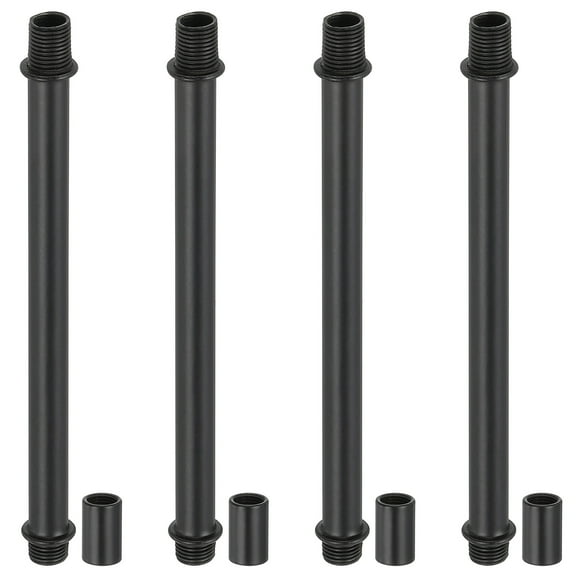 Uxcell Straight Pipe Lamp Stems Rod Kit, M10 130mm L Rod with Nut, Black 4Set