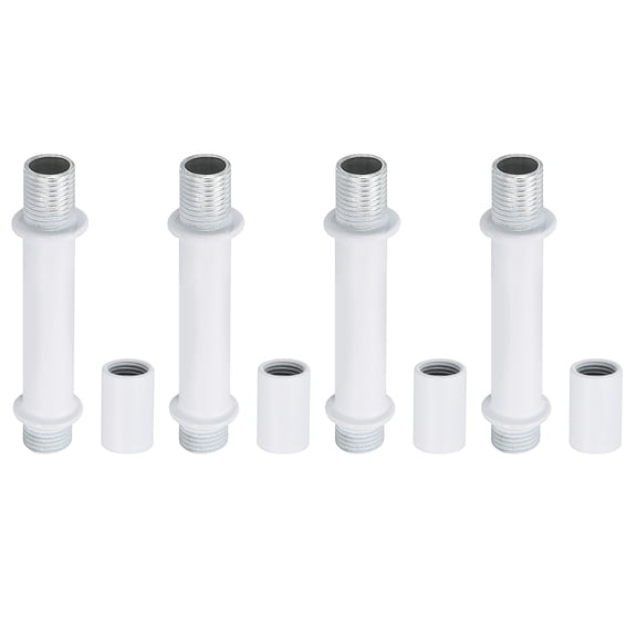 Uxcell Straight Pipe Lamp Stems Rod Kit, M10 28mm L Rod with Nut, White 4Set