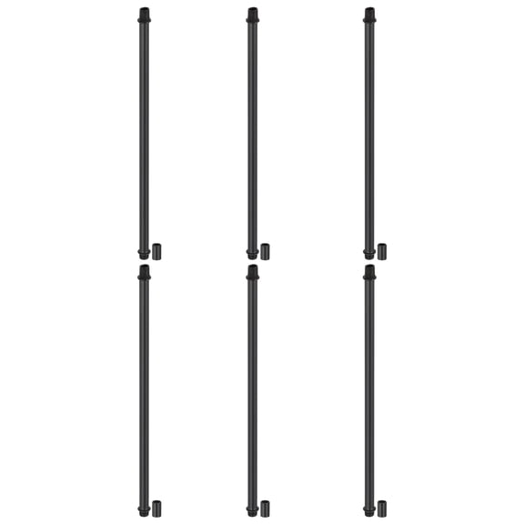 Uxcell Straight Pipe Lamp Stems Rod Kit, M10 300mm l Rod with Nut, Black 6 Set