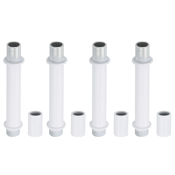 Uxcell Straight Pipe Lamp Stems Rod Kit, M10 39mm L Rod with Nut, White 4Set