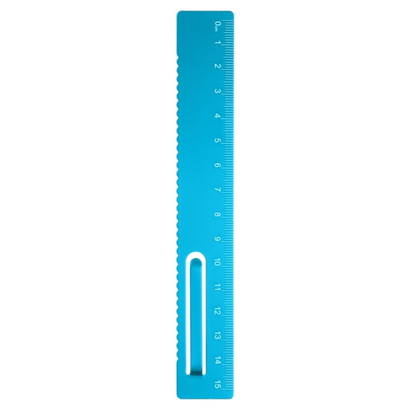 Uxcell Straight Ruler 15cm Metric Metal Aluminum Alloy Measuring Bookmark Clip Ruler Scale Tool for Measure Study Reading Classroom Office, Blue