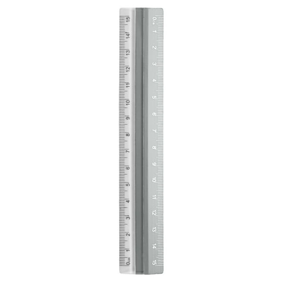 Uxcell Straight Ruler 15cm Metric Plastic Aluminum Alloy Protractor Ruler Geometric Measure Tool for Architect Artist Office, Gray