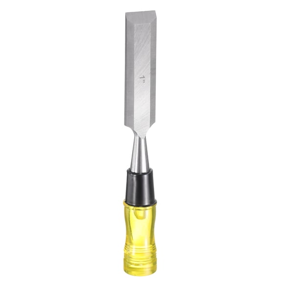 Uxcell Wood Chisel 1" CRV Steel Beveled Edge Blade High Impact Handle Woodworking Hand Tool with Caps for Carving Furniture Making Carpentry Tool