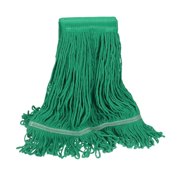 Uxcell String Mop Heads Replacement, Heavy Duty Commercial and Industrial Cotton Looped End String Head Refill Cleaning Dry and Wet Use Washable for General and Floor Cleaning, Green