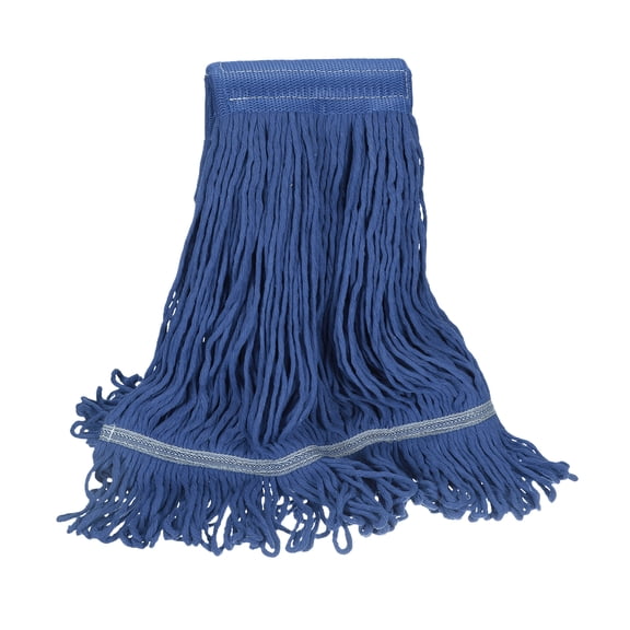 Uxcell String Mop Heads Replacement, Heavy Duty Commercial and Industrial Cotton Looped End String Head Refill Cleaning Dry and Wet Use Washable for General and Floor Cleaning, Blue