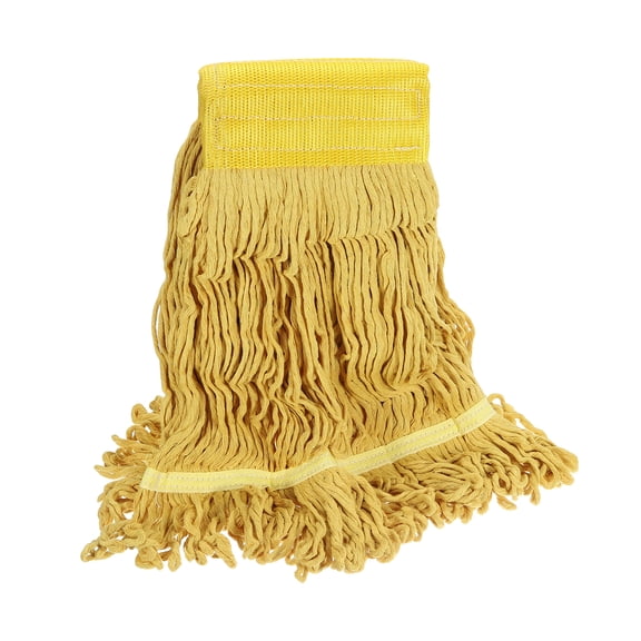 Uxcell String Mop Heads Replacement, Heavy Duty Commercial and Industrial Cotton Looped End String Head Refill Cleaning Dry and Wet Use Washable for General and Floor Cleaning, Yellow