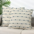 thumbnail image 1 of REGALWOVEN Striped Boho Cushion Covers 2 Pack Square Modern Farmhouse Neutral Pillowcases Blue 20 x 20 Inch, 1 of 6