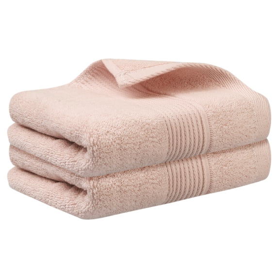 REGALWOVEN Striped Pattern Hand Towels, Absorbent and Quick Dry Towels for Bathroom, Kitchen 14" x 30" Pink 2 Pack
