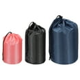 thumbnail image 1 of Uxcell Stuff Sacks, Waterproof Outdoor Storage Sack Portable Drawstring Dust Flap Bag for Camping Pink/Black/Blue, 1 of 7
