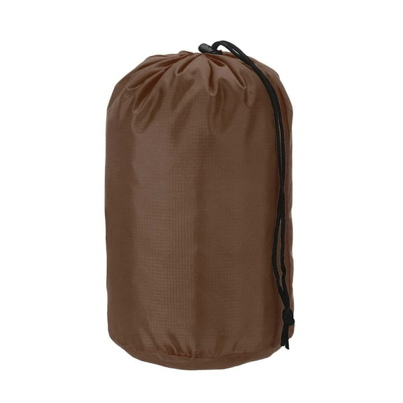 Uxcell Stuff Sack, Nylon Waterproof Storage Sacks Portable Drawstring Dry Stuff Bag Gear Organization with Toggle, 5x10Inch Fit for Backpacking Camping Traveling Hiking(Brown)