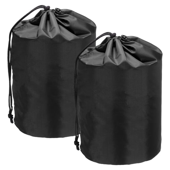 Uxcell Stuff Sack, Nylon Waterproof Storage Sacks Portable Drawstring Outdoor Products Ditty Bag Ultralight Dust Flap 14 x 27 Inch & 2Pcs & Black - Fit for (Camping/Traveling/Hiking)