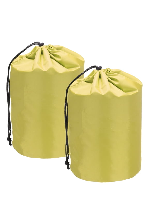 Stuff Sack, Nylon Waterproof Storage Sacks Portable Drawstring Outdoor Products Ditty Bag Ultralight Dust Flap 4 x 8 Inch & 2Pcs & Yellow - Fit for (Camping/Traveling/Hiking)