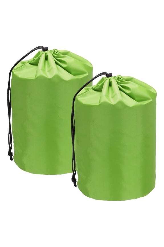 Stuff Sack, Nylon Waterproof Storage Sacks Portable Drawstring Outdoor Products Ditty Bag Ultralight Dust Flap 5 x 10 Inch & 2Pcs & Emerald Green - Fit for (Camping/Travel/Hiking)