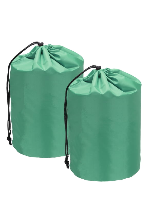 Stuff Sack, Nylon Waterproof Storage Sacks Portable Drawstring Outdoor Products Ditty Bag Ultralight Dust Flap 5 x 10 Inch & 2Pcs & Teal Green - Fit for (Camping/Traveling/Hiking)