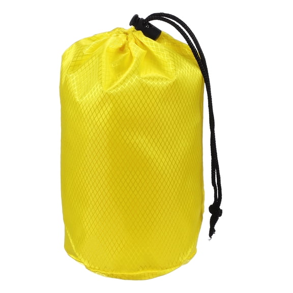 Uxcell Stuff Sack, Waterproof Ditty Bags Storage Sacks Portable Outdoor Ultralight Drawstring Dry Stuff Bag Gear with Toggle 4x8In & Yellow for (Backpacking Camping Traveling Hiking)