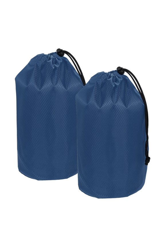 Stuff Sack, Waterproof Ditty Bags Storage Sacks Portable Outdoor Ultralight Drawstring Dry Stuff Bag Gear with Toggle 6x12In & 2 Pack & Dark Blue for (Backpacking Camping Hiking)