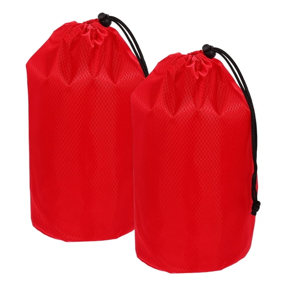 Uxcell Stuff Sack, Waterproof Ditty Bags Storage Sacks Portable Outdoor Ultralight Drawstring Dry Stuff Bag Gear with Toggle 6x12In & 2 Pack & Red for (Backpacking Camping Hiking)